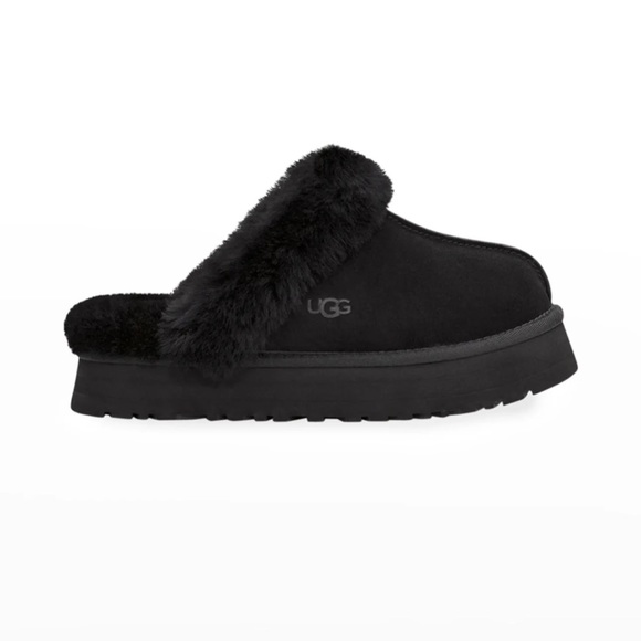 UGG Disquette Black Platform Slippers. - Picture 3 of 3